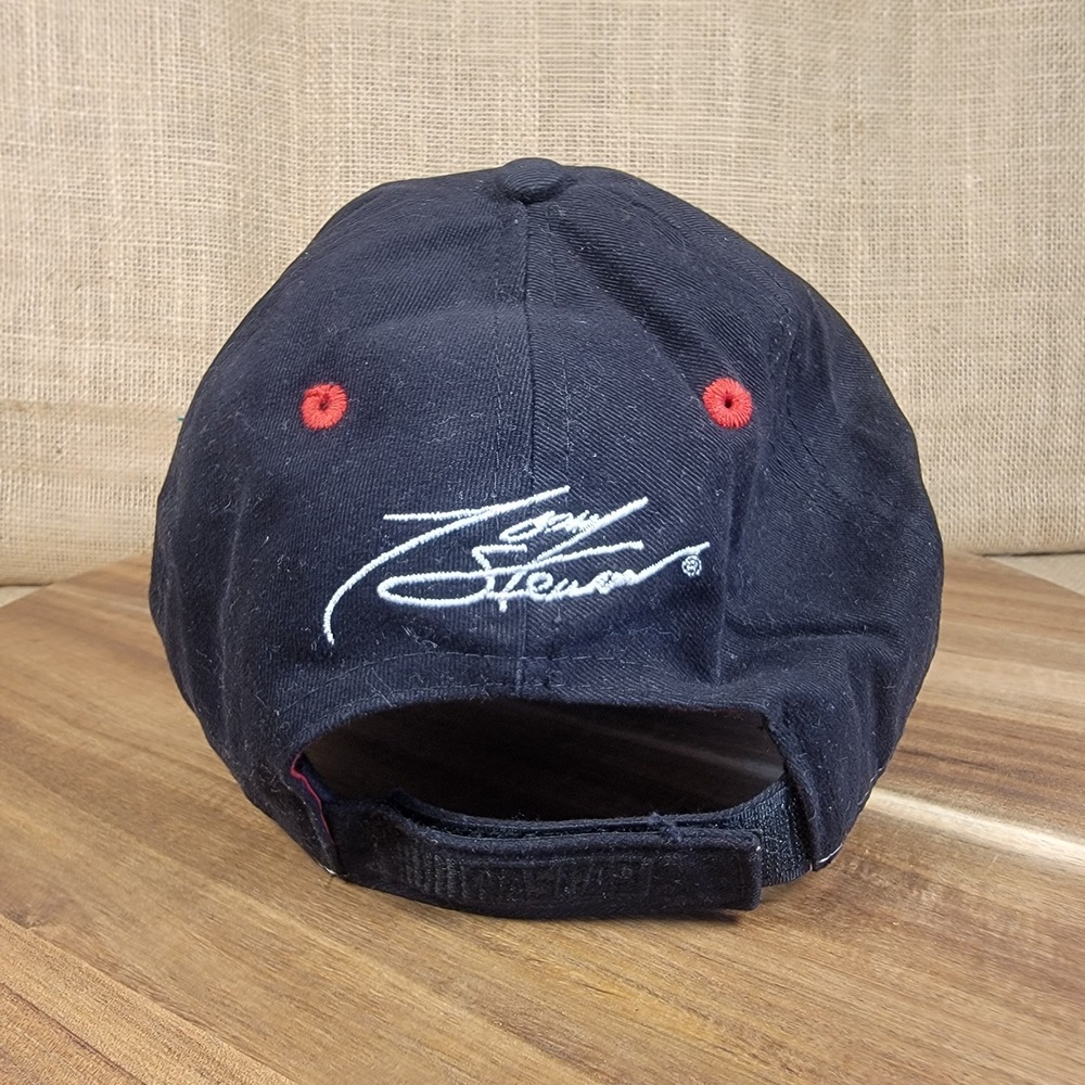 Vintage Nascar Winners Circle Hat Tony Stewart 14 Black Red Flames Strapback Cap - Picture 3 of 8